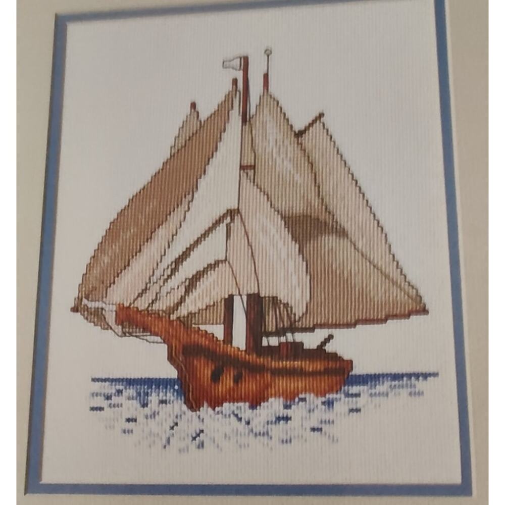 Color Charts Anchors Away Cross Stitch Pattern Sailboat Ship